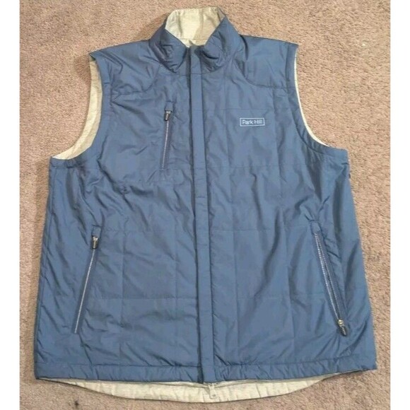 Zero Restriction Kiely Water Repellent Reversible Vest Blue / Gray Men's Large - Picture 3 of 8